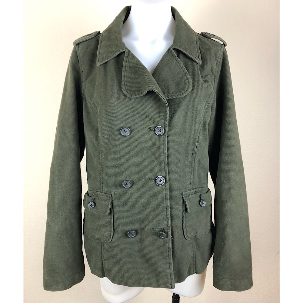 Mossimo Womens Blazer Jacket Green Military Coat